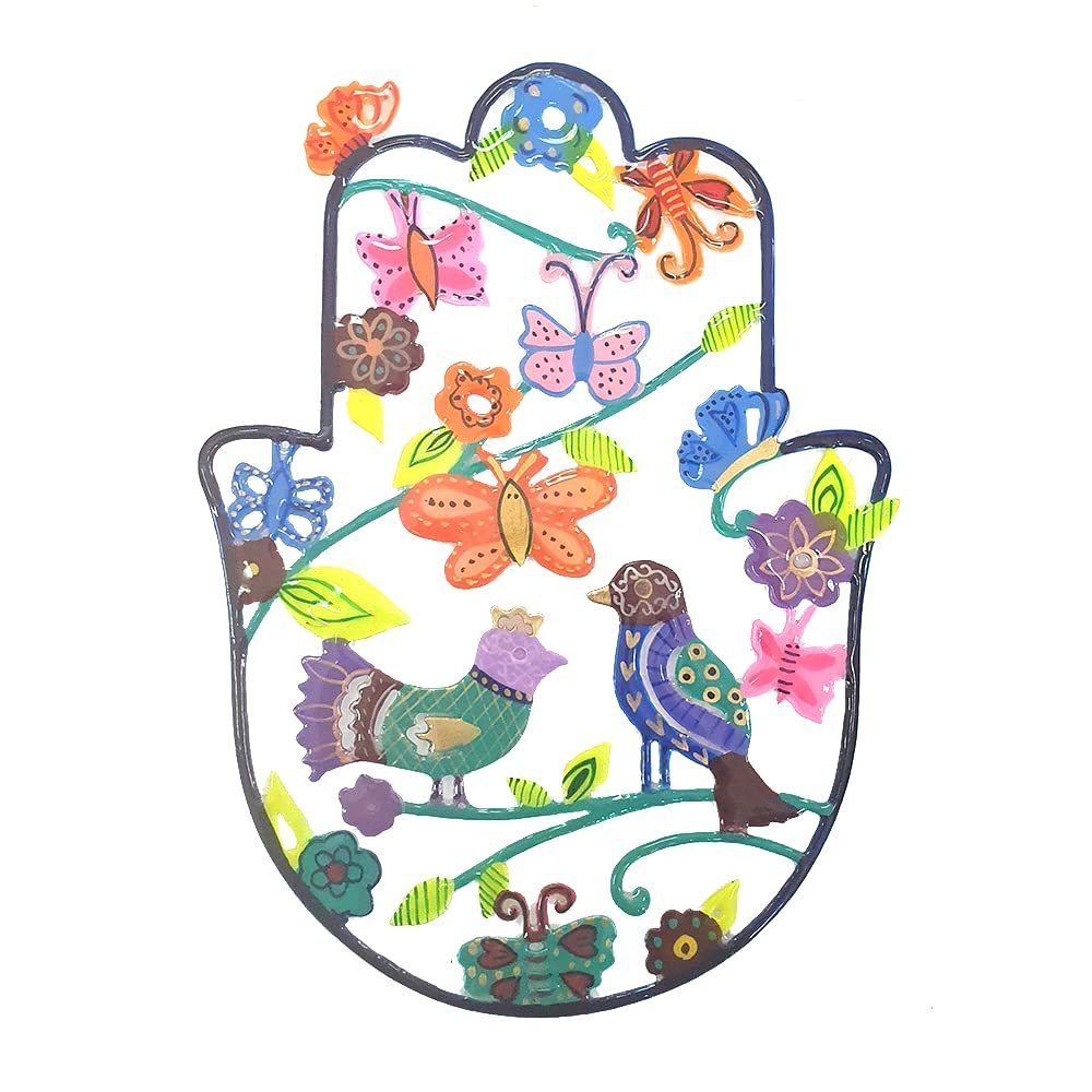 Yair Metal Hamsa Wall Decor Good Luck Home Blessing Judaica Art Gift (birds &🦒